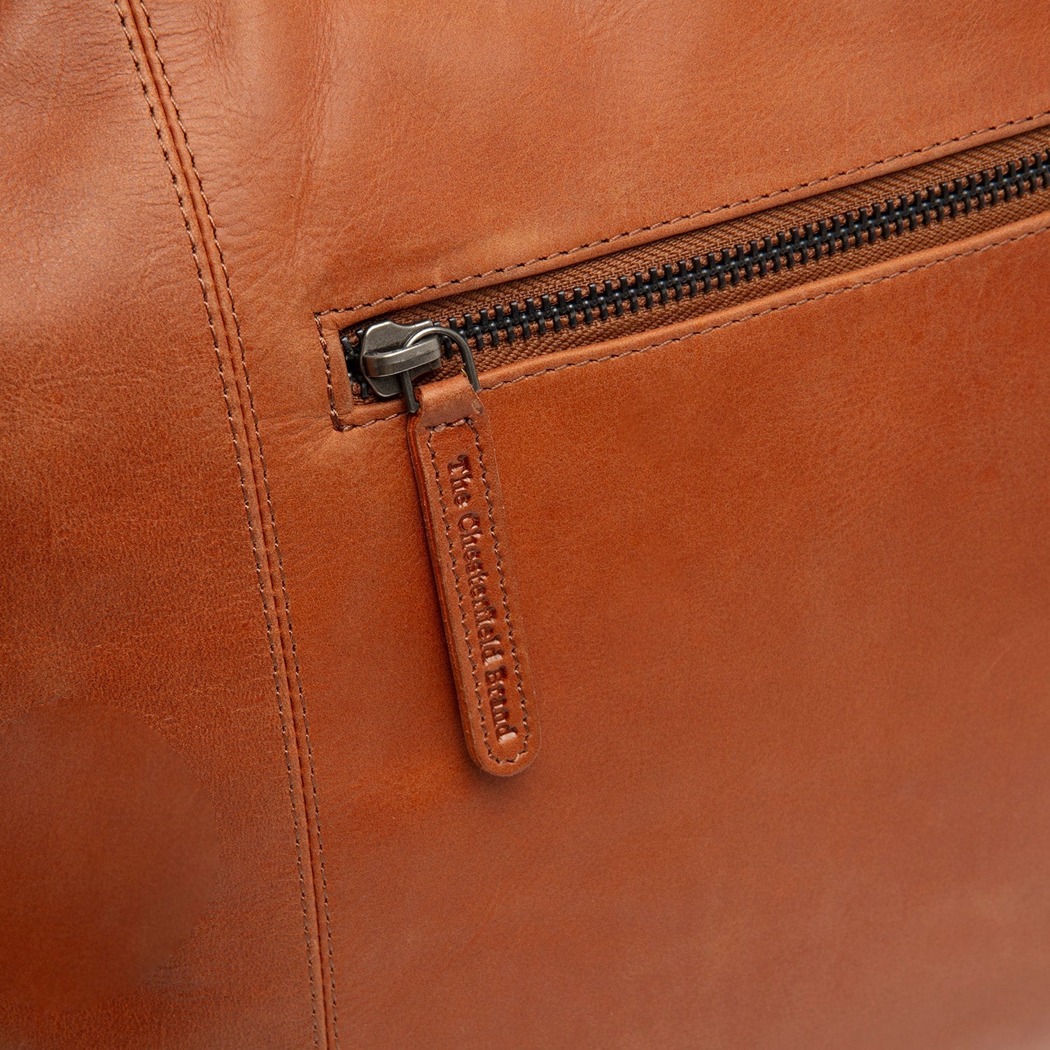 Cognac Leather Shoulder Bag Zira, product view 3