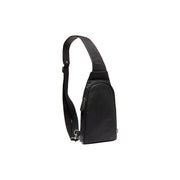 Black Leather Sling Bag Bowey, front view