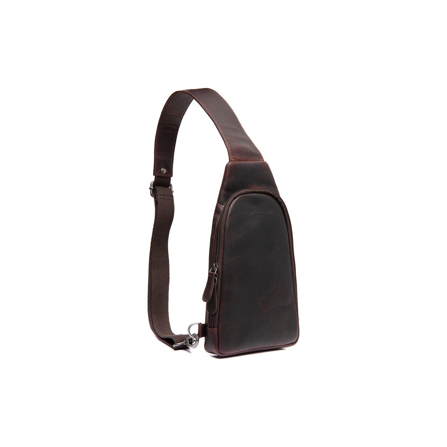 Brown Leather Sling Bag Bowey, front view