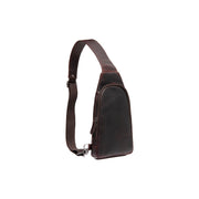 Brown Leather Sling Bag Bowey, front view