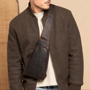 Brown Leather Sling Bag Bowey, product view 2