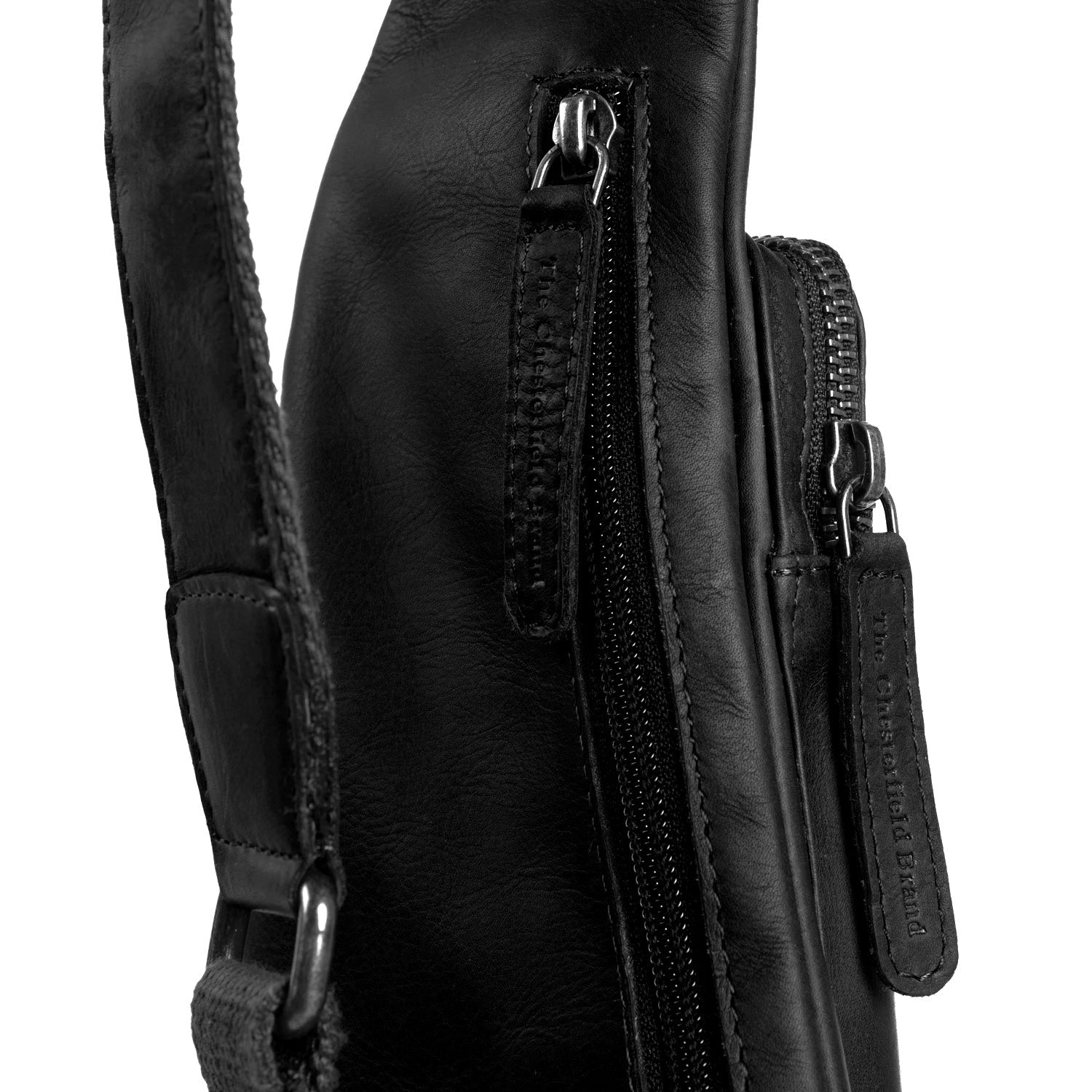 Black Leather Sling Bag Logan, detail view 1