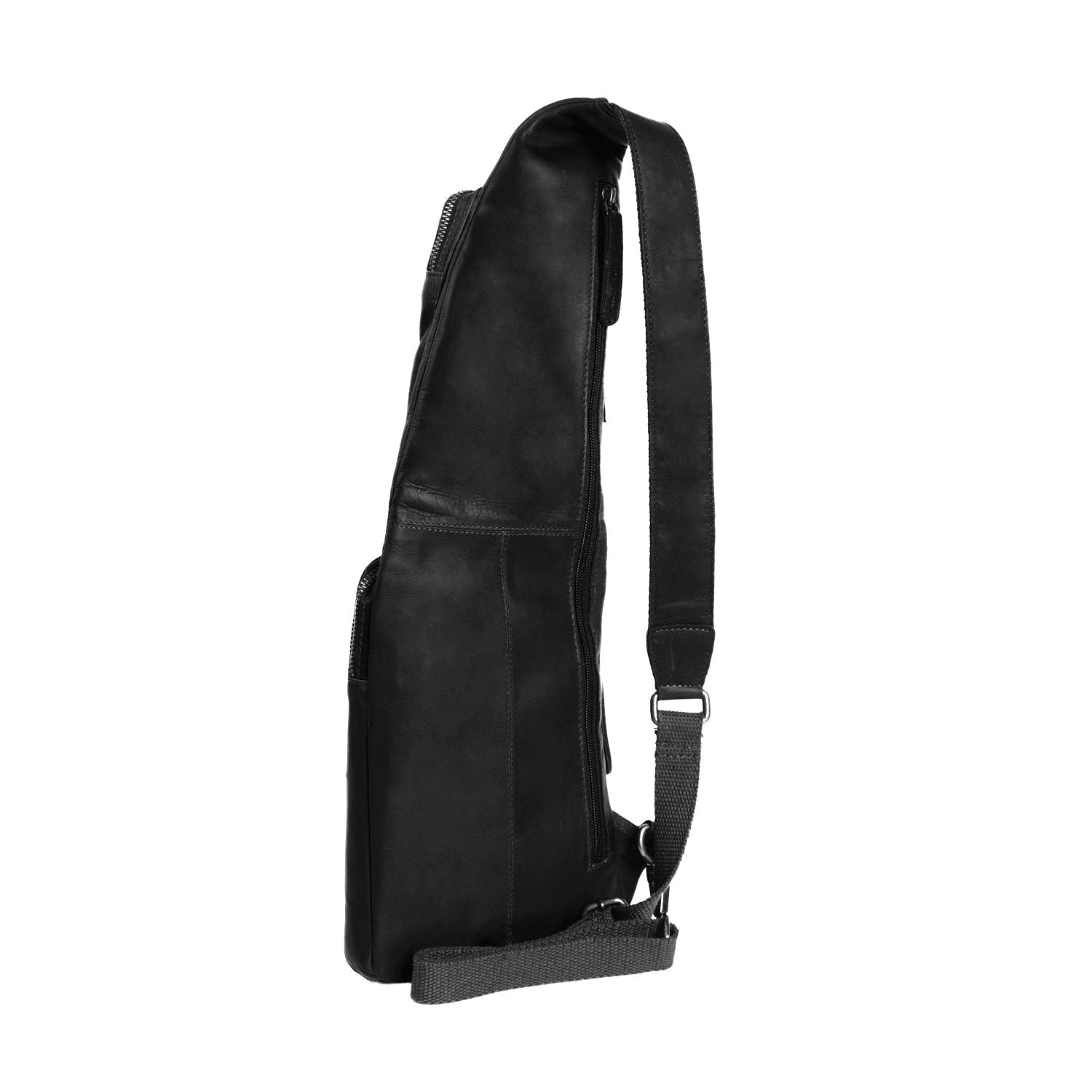 Black Leather Sling Bag Logan, product view 3