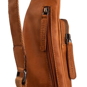 Cognac Leather Sling Bag Logan, detail view 3