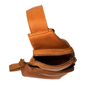 Cognac Leather Sling Bag Logan, detail view 4