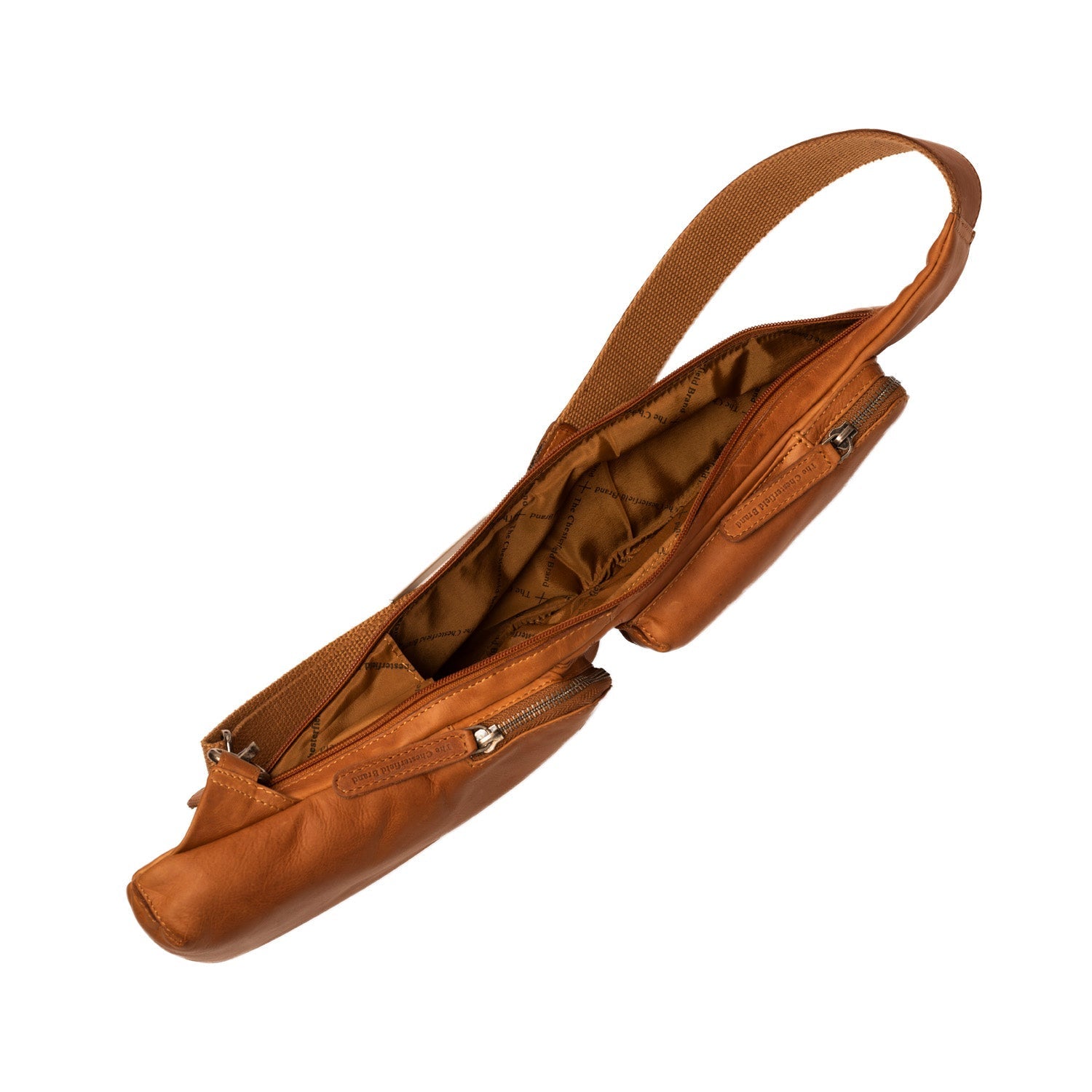 Cognac Leather Sling Bag Logan, detail view 5