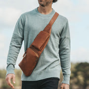 Cognac Leather Sling Bag Logan, product view 2