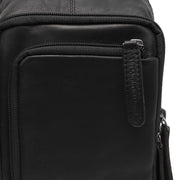Black Leather Sling Bag Riga, detail view 1