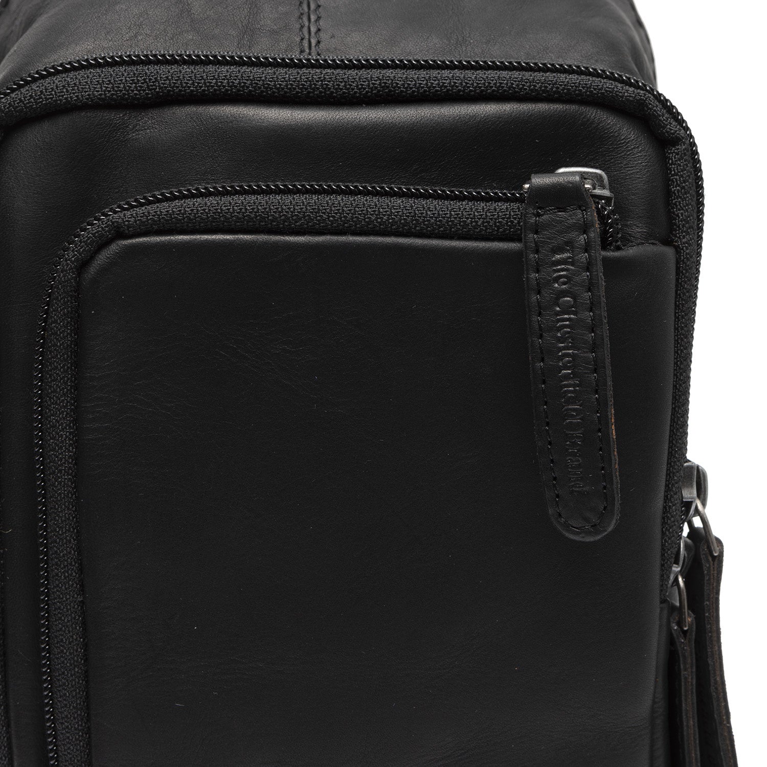 Black Leather Sling Bag Riga, detail view 1