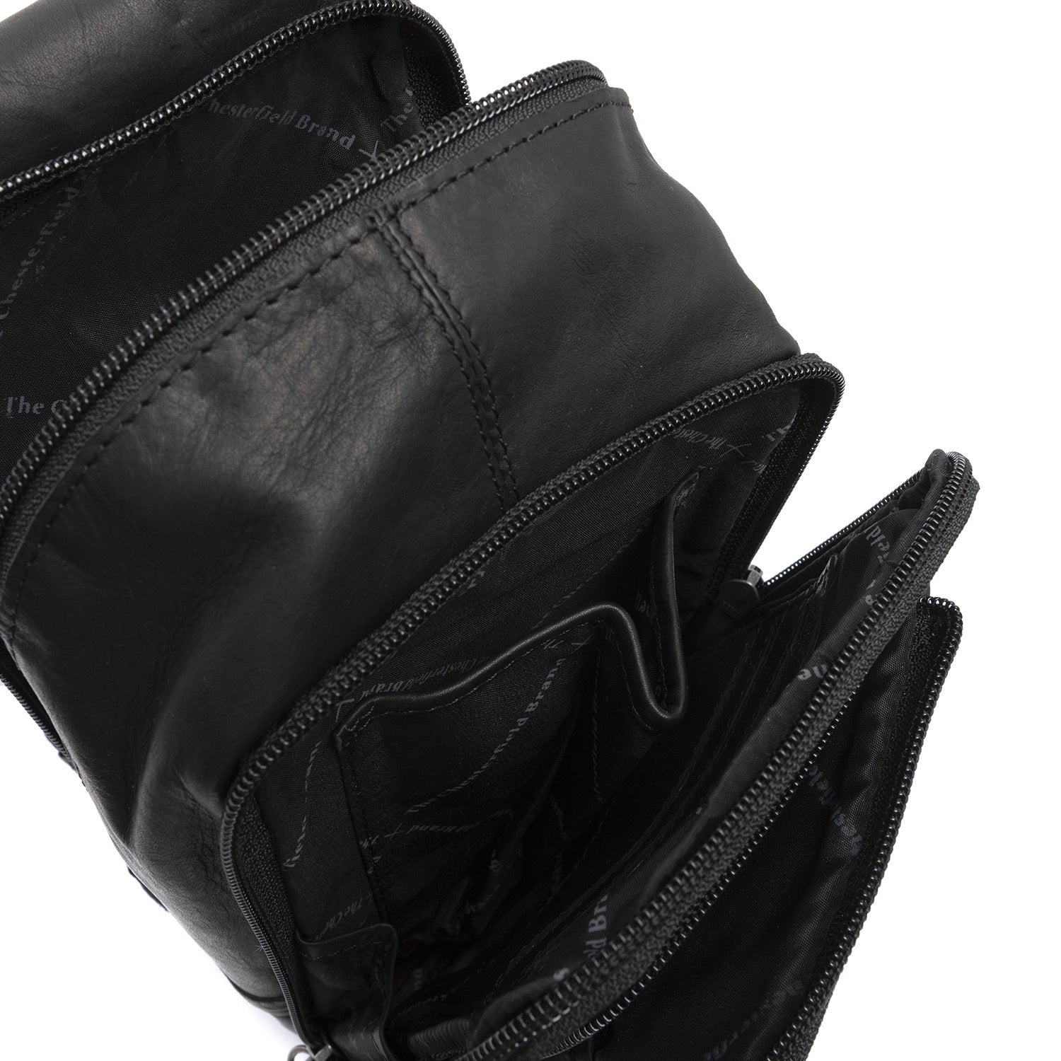 Black Leather Sling Bag Riga, product view 3