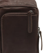 Brown Leather Sling Bag Riga, detail view 1