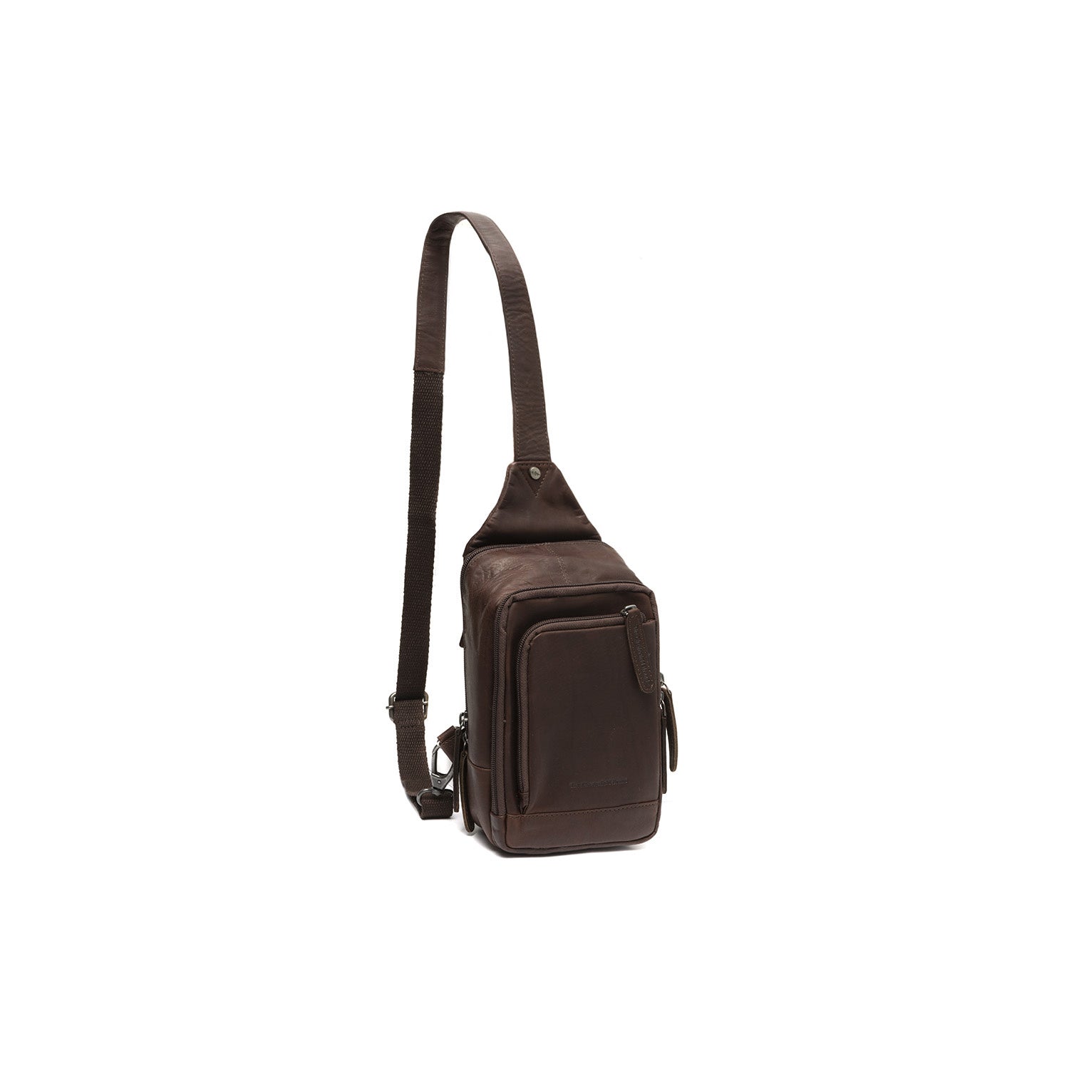 Brown Leather Sling Bag Riga, front view