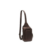Brown Leather Sling Bag Riga, front view