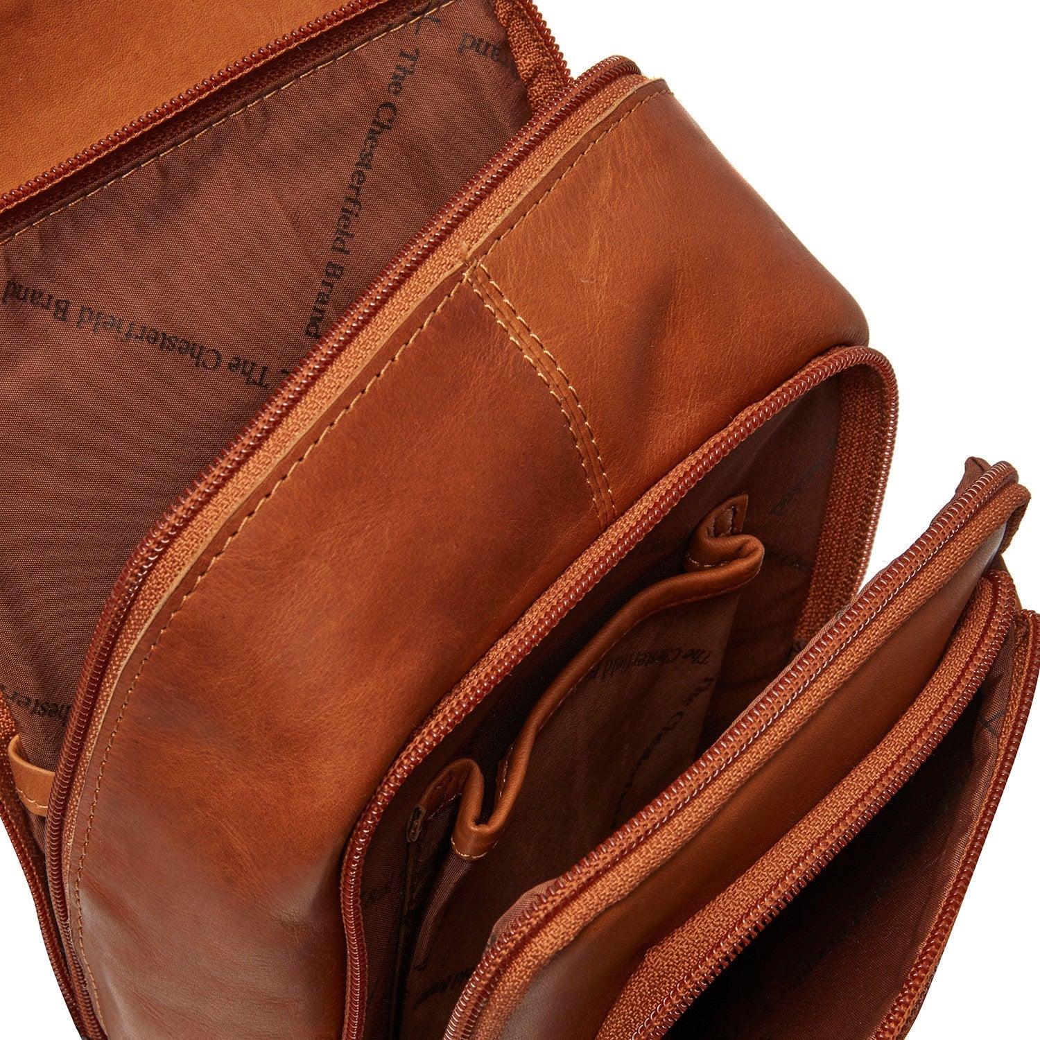 Cognac Leather Sling Bag Riga, detail view 1