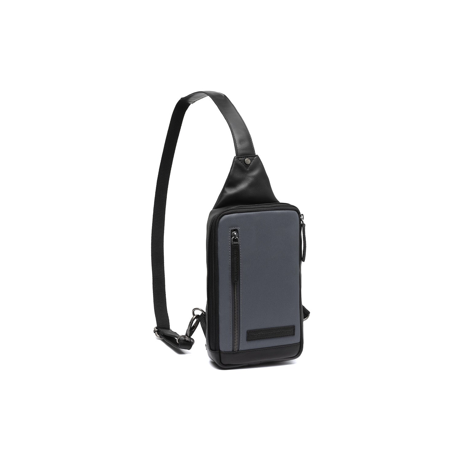 Light Grey Leather Sling Bag Salla, front view