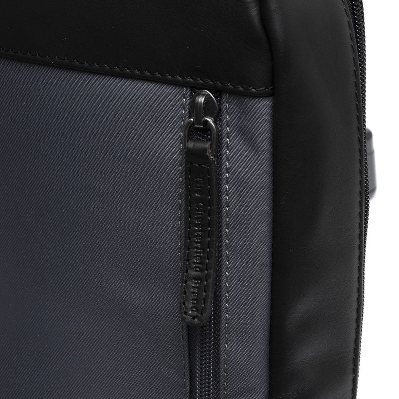 Light Grey Leather Sling Bag Salla, front view
