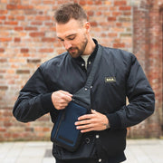 Navy Leather Sling Bag Salla, product view 2