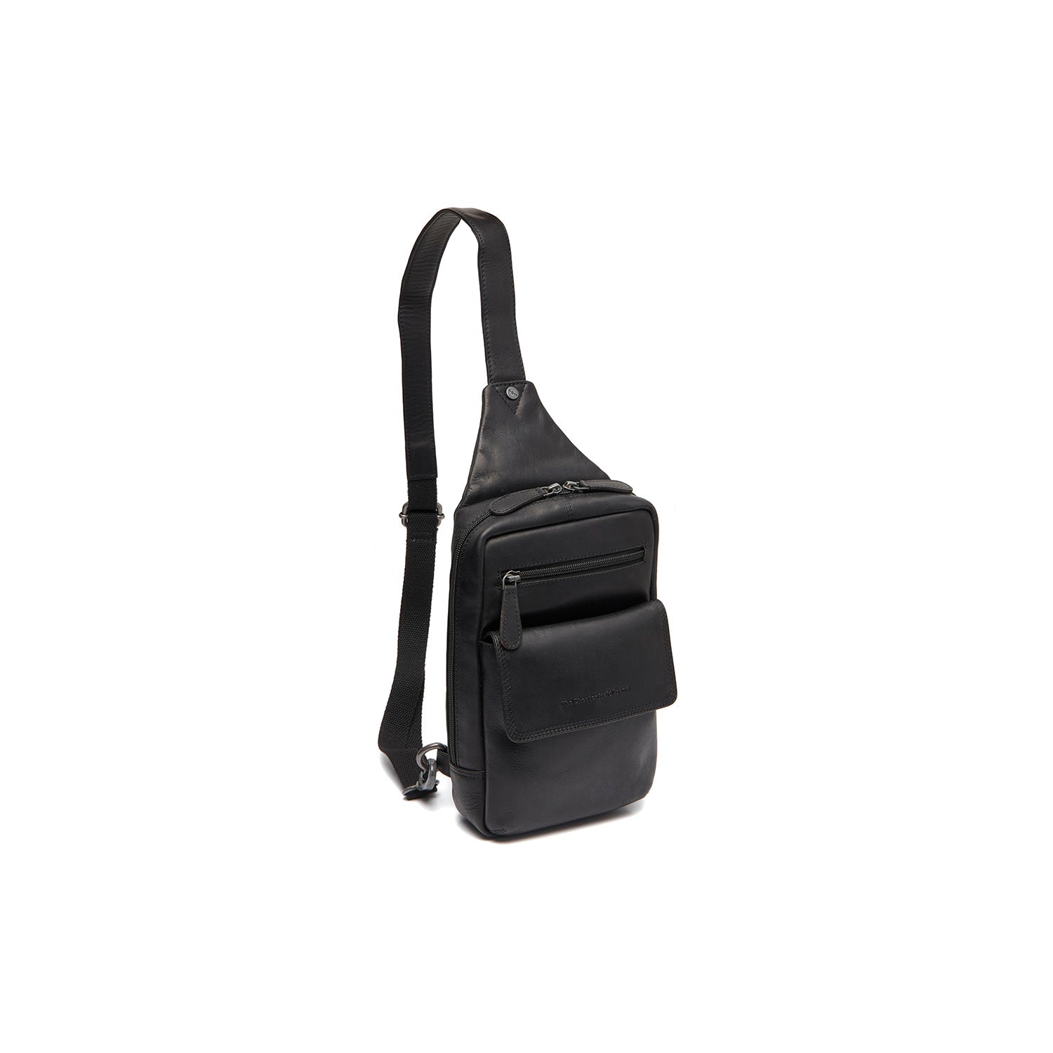 Black Leather Sling Bag Turelle, front view