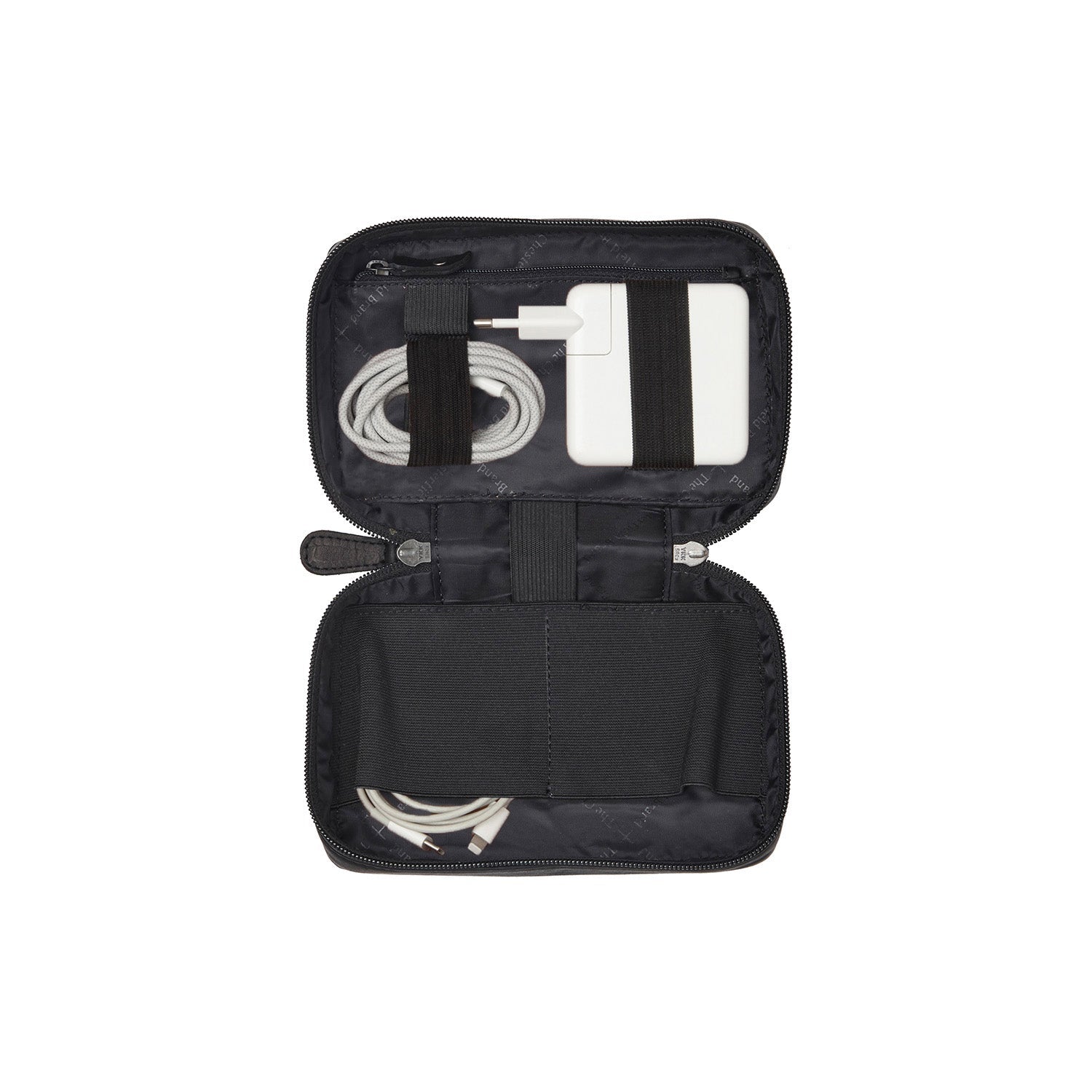 Black Leather Tech-Organizer Ardan, front view