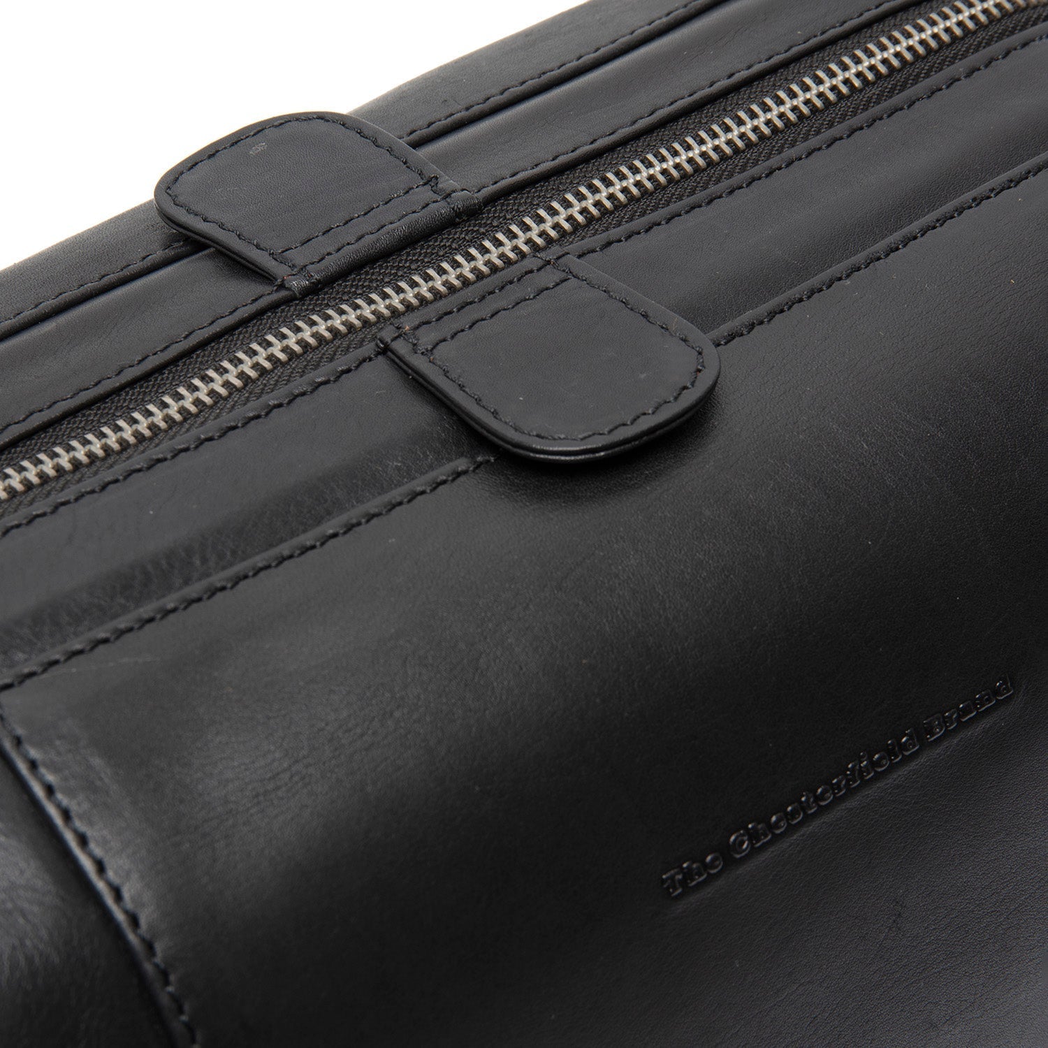 Black Leather Toiletry Bag Biassa, detail view 3