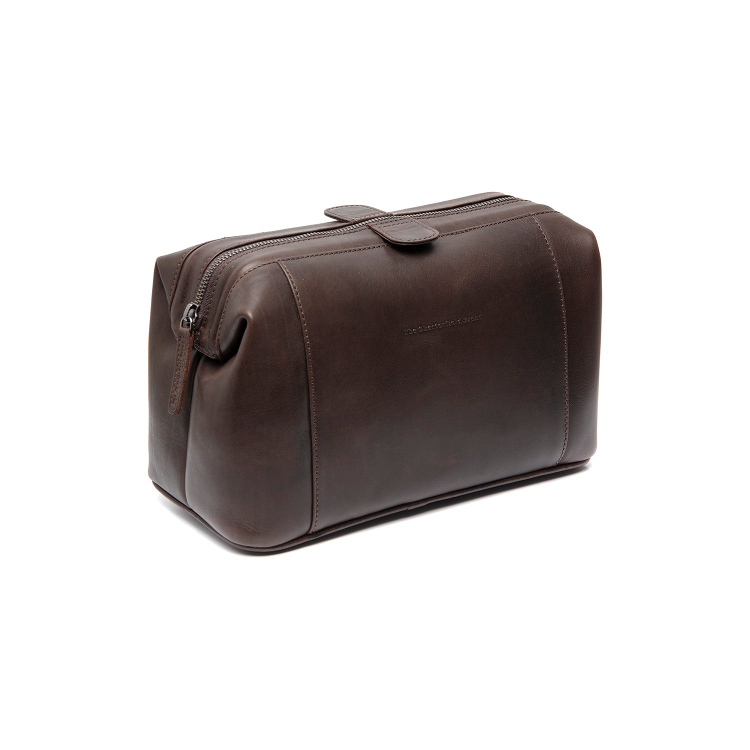 Brown Leather Toiletry Bag Biassa, front view