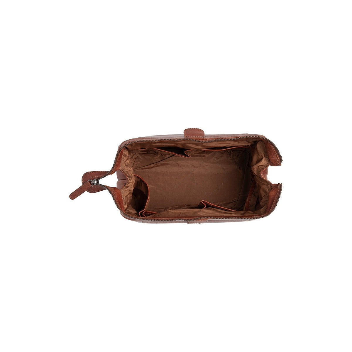 Cognac Leather Toiletry Bag Biassa, detail view 4