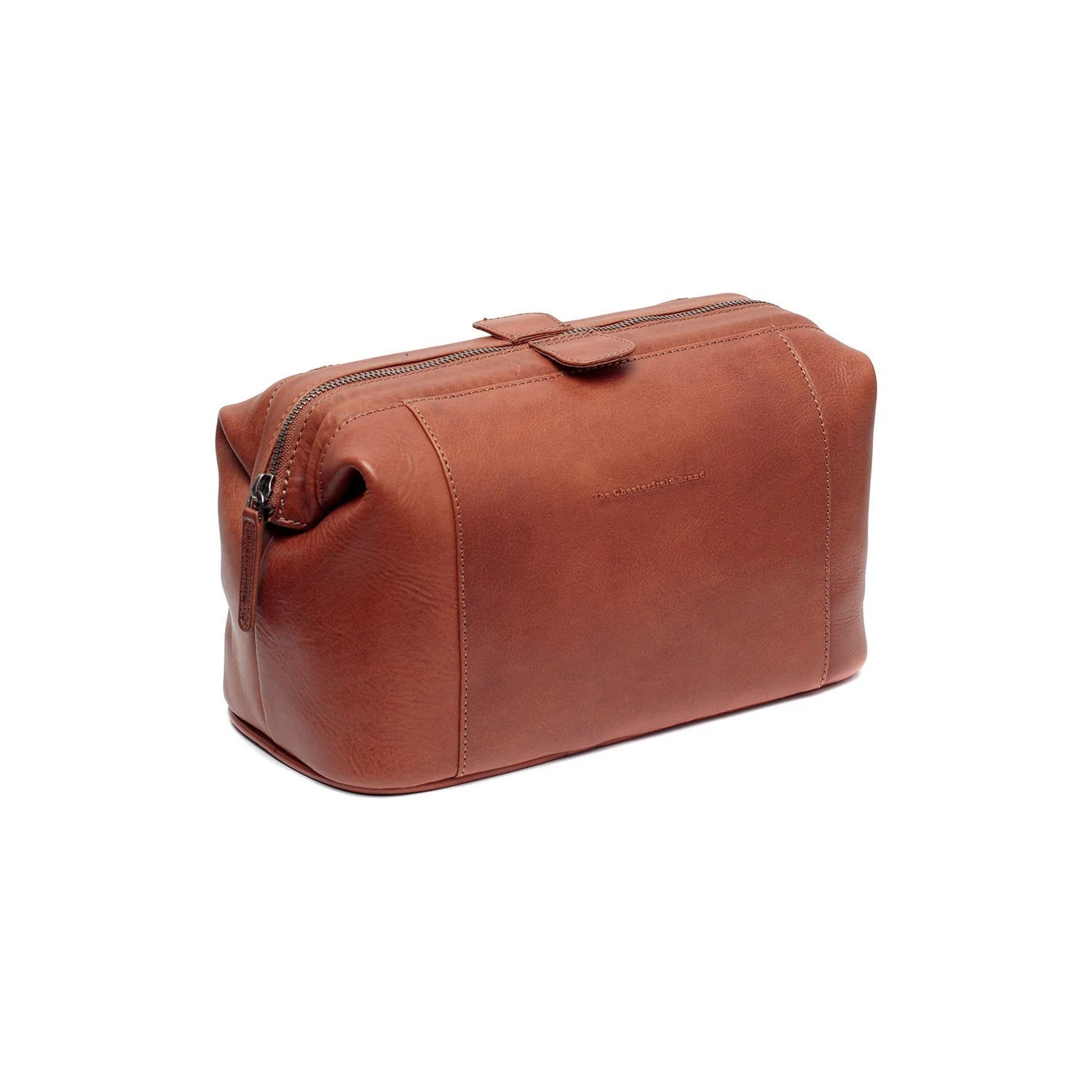 Cognac Leather Toiletry Bag Biassa, front view