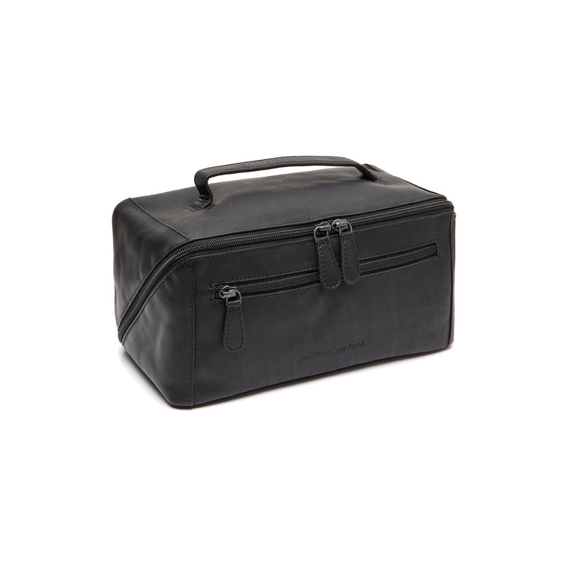 Black Leather Toiletry Bag Elmia, front view