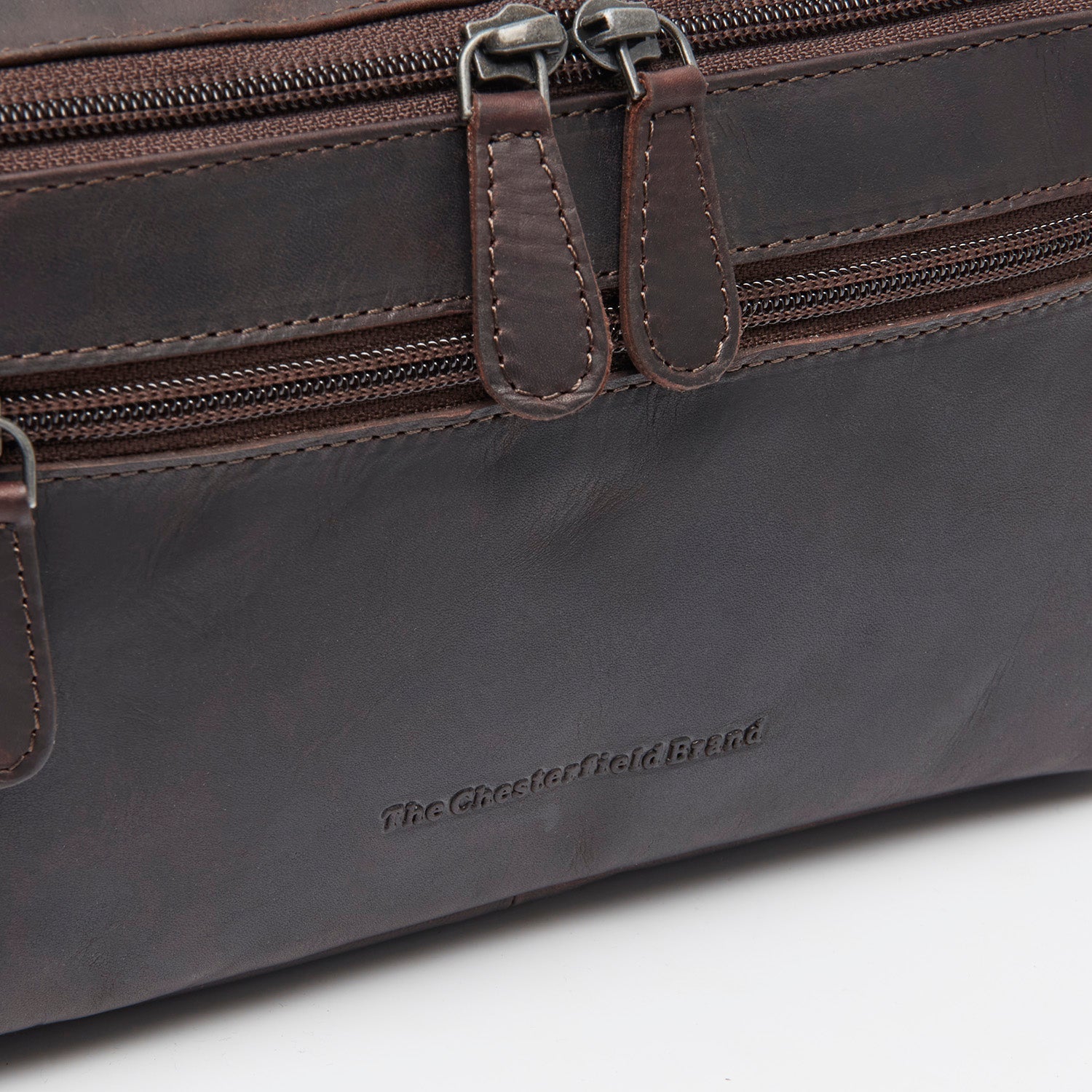 Brown Leather Toiletry Bag Elmia, detail view 4