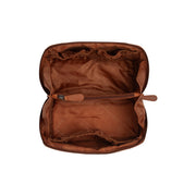 Cognac Leather Toiletry Bag Elmia, detail view 1