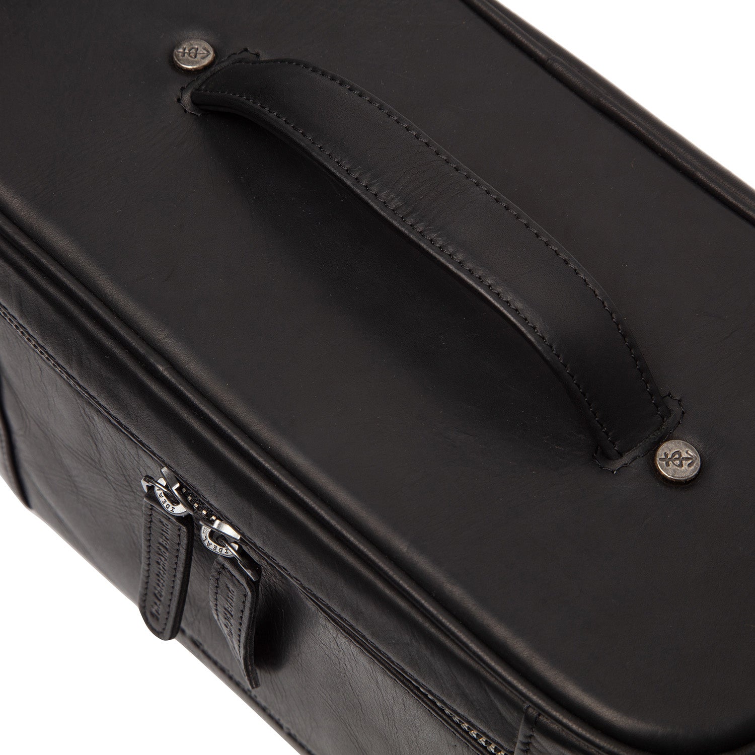 Black Leather Toiletry Bag Limone, detail view 1