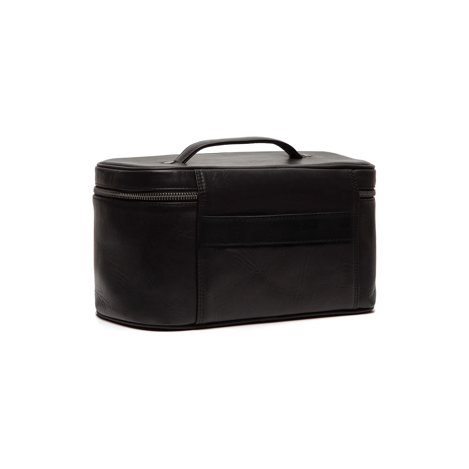 Black Leather Toiletry Bag Limone, detail view 5