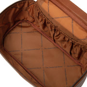 Cognac Leather Toiletry Bag Limone, detail view 3