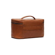 Cognac Leather Toiletry Bag Limone, detail view 5