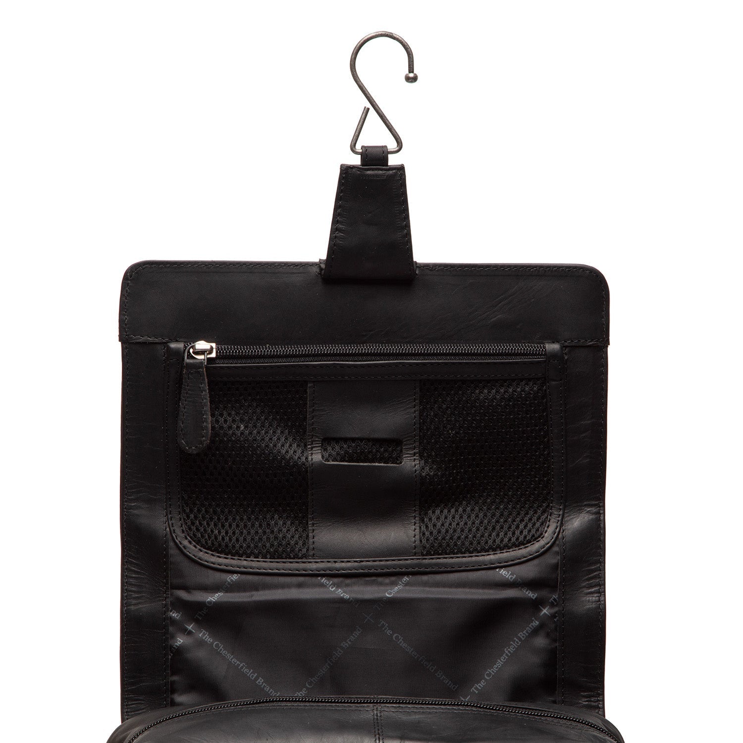 Black Leather Toiletry Bag Rosario, detail view 1