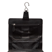 Black Leather Toiletry Bag Rosario, detail view 1