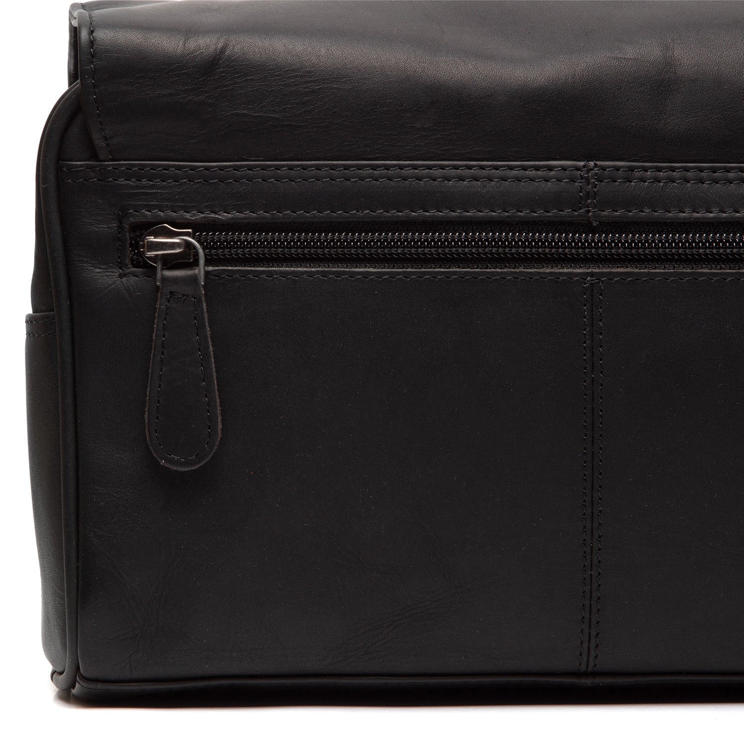 Black Leather Toiletry Bag Rosario, detail view 3