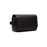 Black Leather Toiletry Bag Rosario, front view