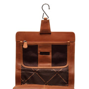 Cognac Leather Toiletry Bag Rosario, detail view 1