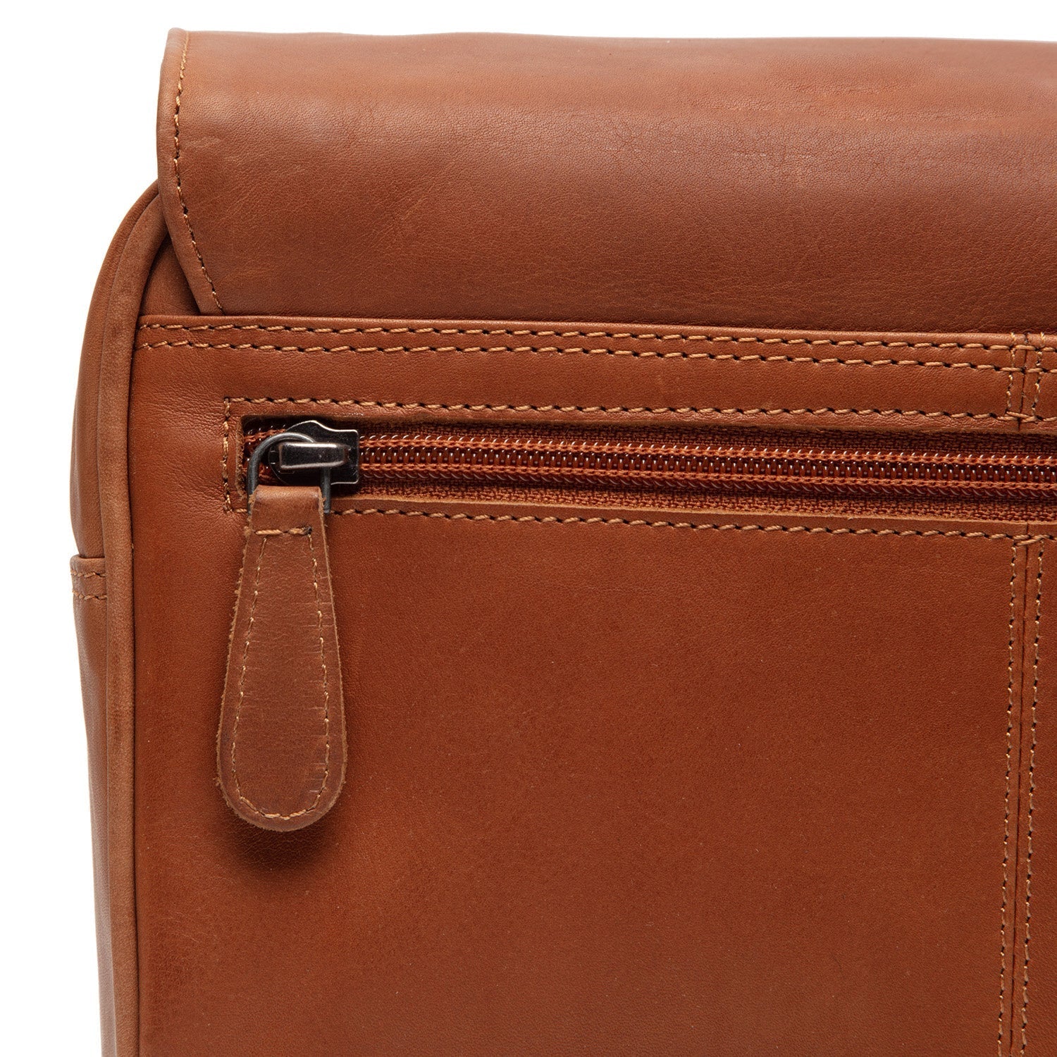 Cognac Leather Toiletry Bag Rosario, detail view 3
