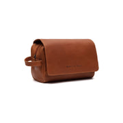 Cognac Leather Toiletry Bag Rosario, front view