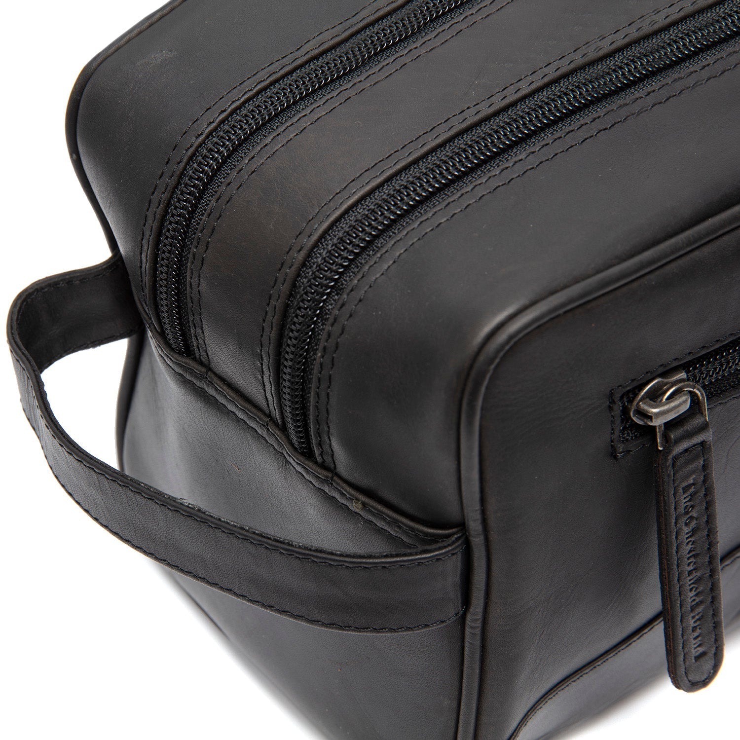 Black Leather Toiletry Bag Stacey, detail view 1
