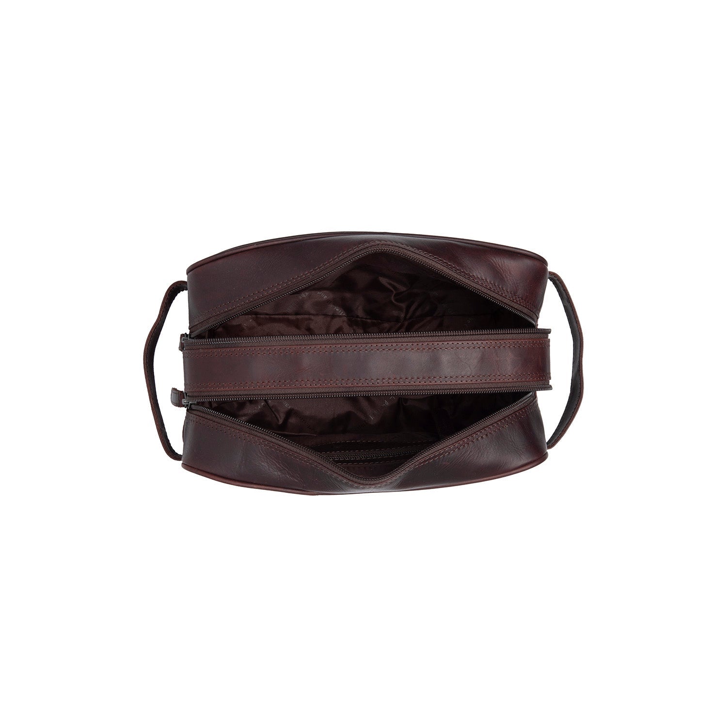 Brown Leather Toiletry Bag Stacey, detail view 4
