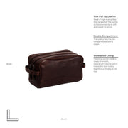 Brown Leather Toiletry Bag Stacey, detail view 6