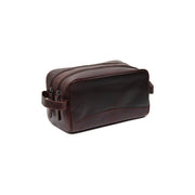 Brown Leather Toiletry Bag Stacey, front view