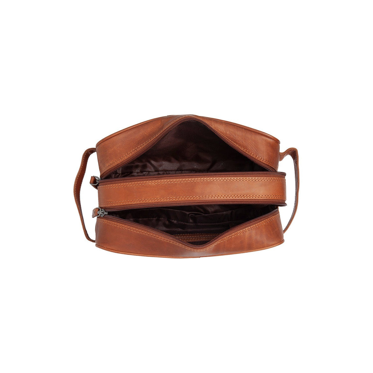 Cognac Leather Toiletry Bag Stacey, detail view 4