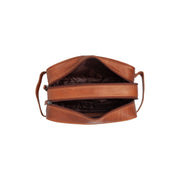Cognac Leather Toiletry Bag Stacey, detail view 4
