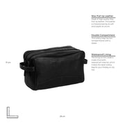 Black Leather Toiletry Bag Stefan, detail view 7