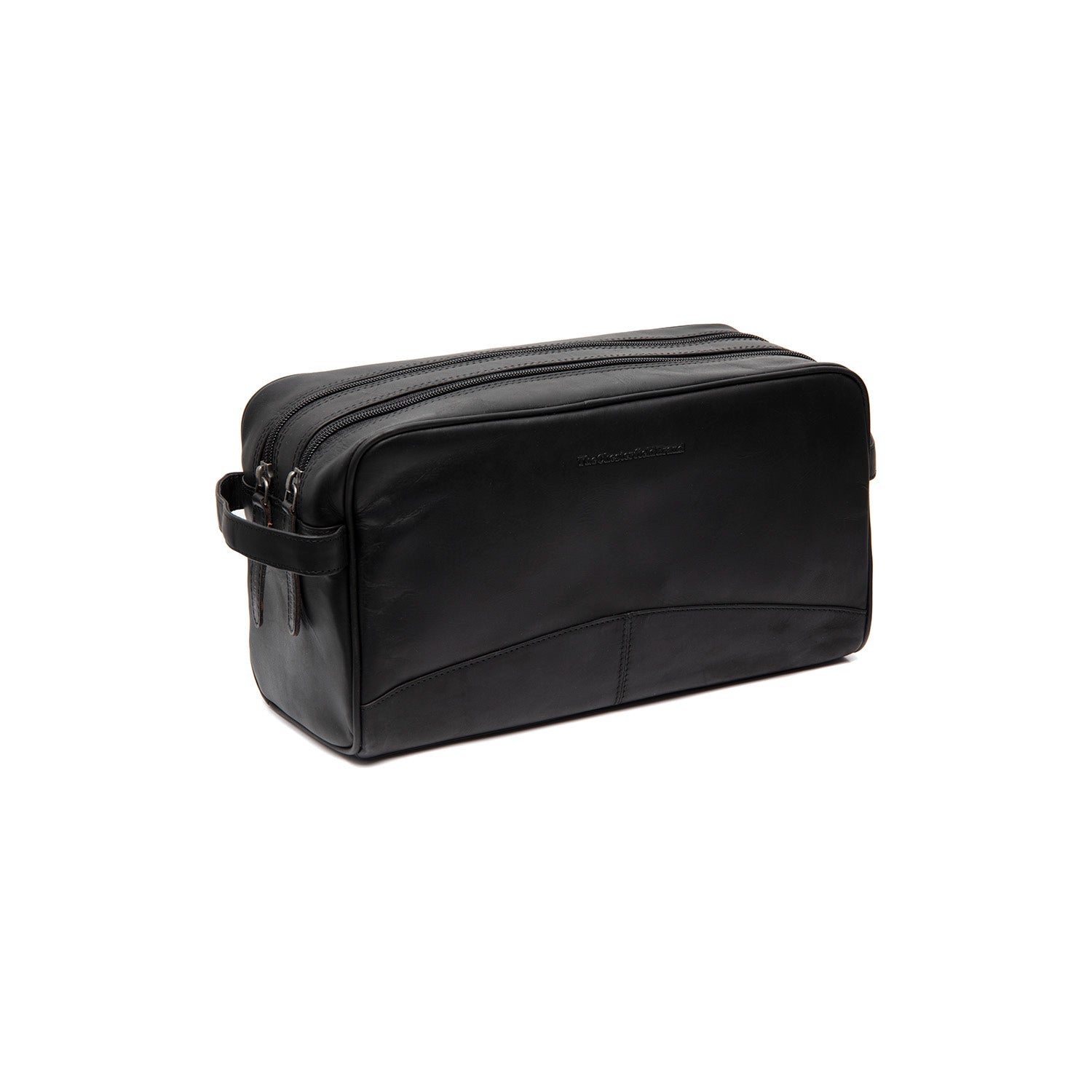 Black Leather Toiletry Bag Stefan, front view