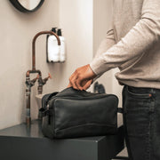 Black Leather Toiletry Bag Stefan, product view 3